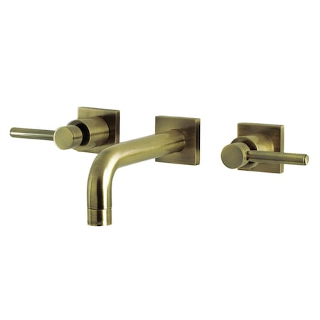 Kingston Brass KS6123DL Two-Handle Wall Mount Bathroom Faucet, Antique Brass KS6123DL